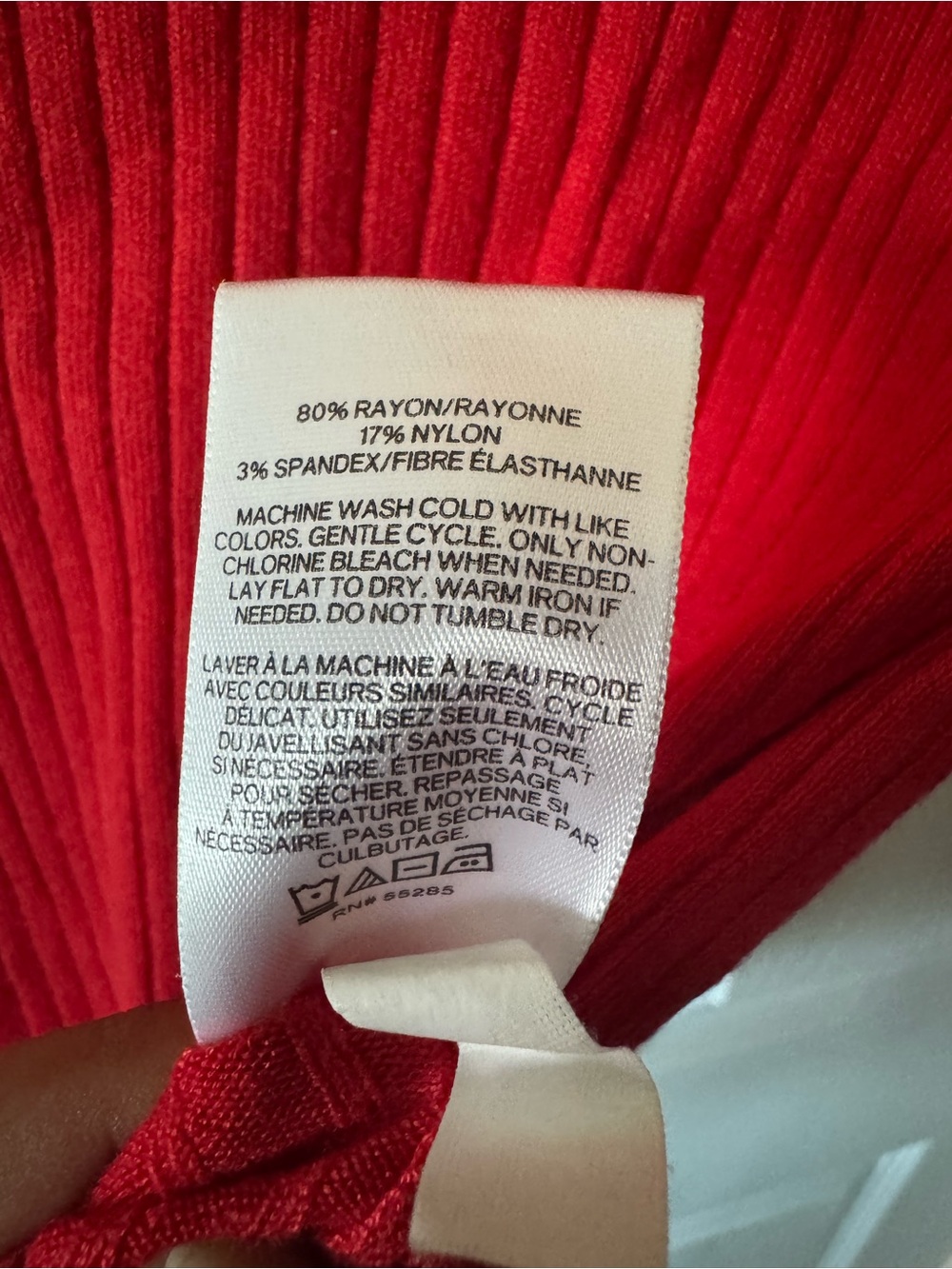 Express Red Ribbed Long Sleeve Sweater ❤️ - Picture 3 of 4